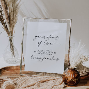 Póster Modern Script Wedding Generations of Love
