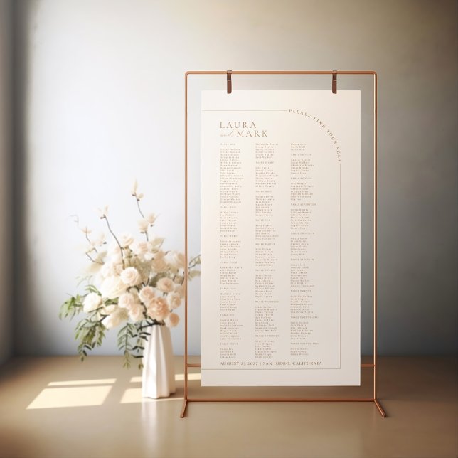Póster Modern Seating Charts Boda 180 Nombres de invitado (Modern Seating Charts Wedding 180 Guest Names)