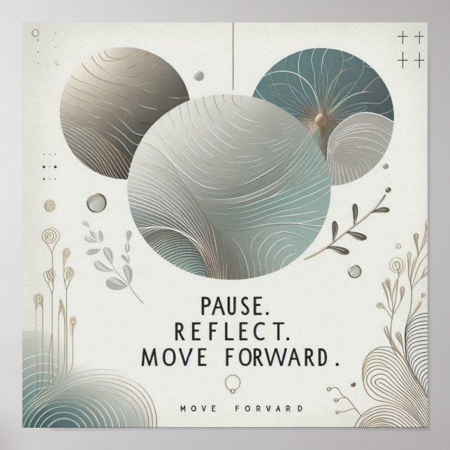 Póster Modern Serenity Quote Calm Botanical Typography (Frente)