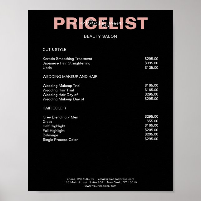 Póster Modern Simpel Preislisten  Poster (Frente)