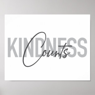 Póster Modern, simple, cool typography of Kindness Counts