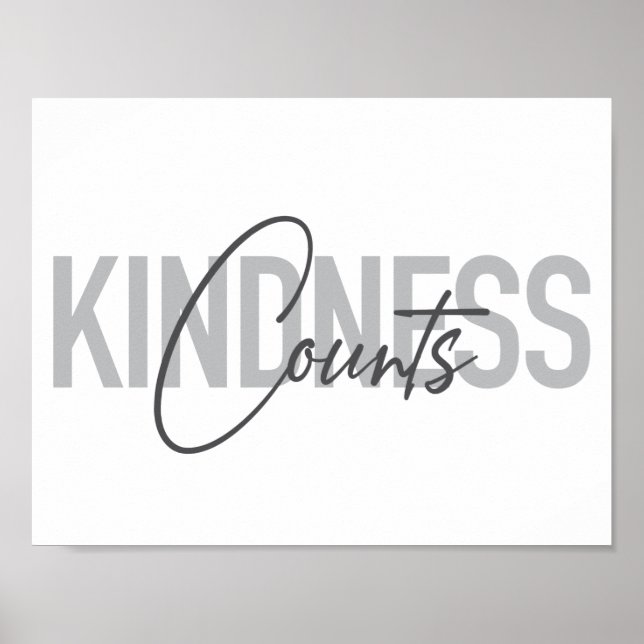Póster Modern, simple, cool typography of Kindness Counts (Frente)