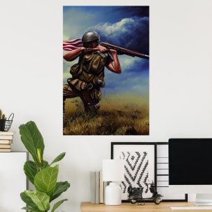 Póster Modern Soldier AI Digital Art Poster #04