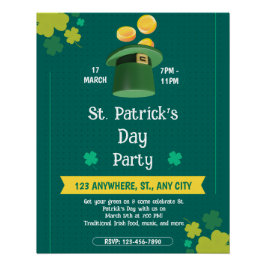 Póster Modern St. Patrick's Day Party Custom Invitation