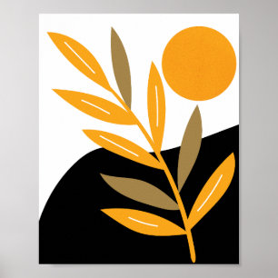 Póster Modern Sun Boho Botanical Bohemian Abstract 