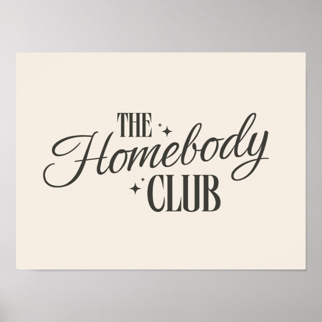 Póster Modern "The Homebody Club" Neutral Beige (Frente)