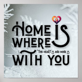 Póster Modern Typography Romantic Heart Quote Square