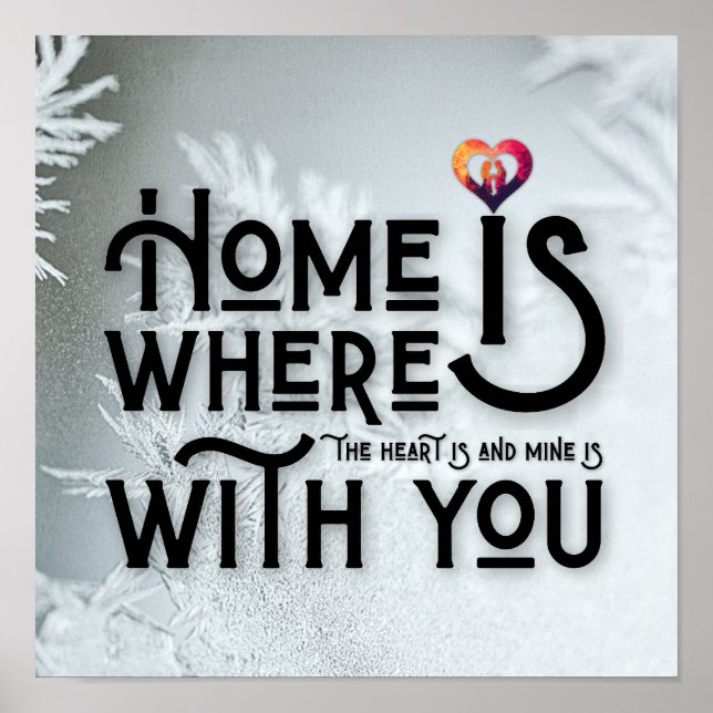 Póster Modern Typography Romantic Heart Quote Square (Frente)