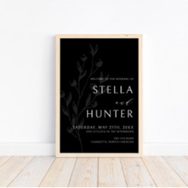 Póster Modern Victorian Elegant Greenery Welcome Poster