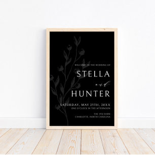 Póster Modern Victorian Elegant Greenery Welcome Poster
