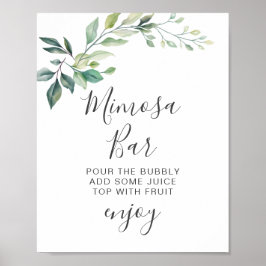 Póster Modern Watercolor Eucalyptus Leaves Greenery