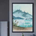 Póster Modern Watercolor Nature Let's The Adventure Begin<br><div class="desc">Modern Watercolor Nature Let's The Adventure Begin</div>