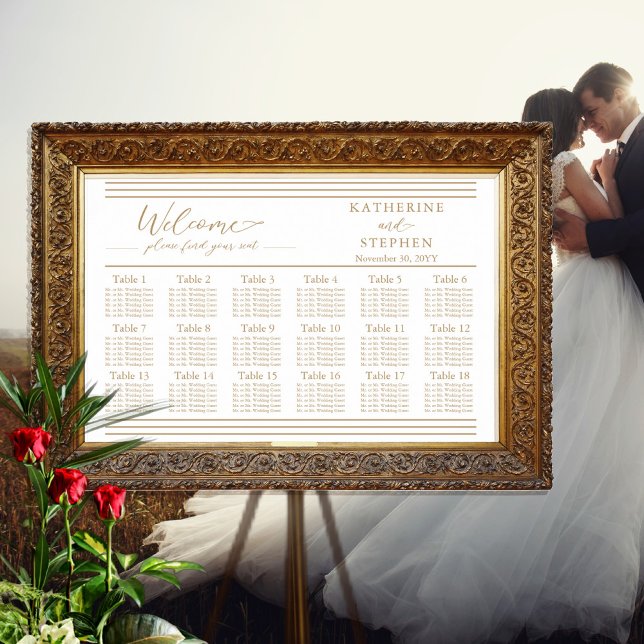 Póster Modern White Minimalist Wedding Seating Chart - 18 (Subido por el creador)