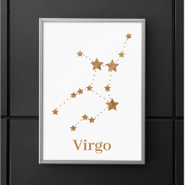 Póster Modern Zodiac Sign Gold Virgo | Element Earth
