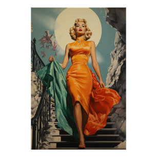 Póster Moderna a mediados del siglo