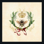 Póster Moderna Abeja Botánica Vintage<br><div class="desc">Moderno insecto de abeja de la reina de la cosecha de la cosecha de la cosecha de la vena, follaje elegante retro de la cosecha, jardín botánico de la flor del ramo, hoja de verano floral de la primavera, dibujo de la acuarela del ilustracion de lujo, néctar de la reina...</div>