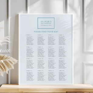 Póster Moderna barra azul claro Mitzvah Cuadro de asiento