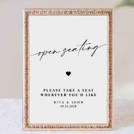 Póster Moderna caligrafía Rótulo Boda de asientos abierto