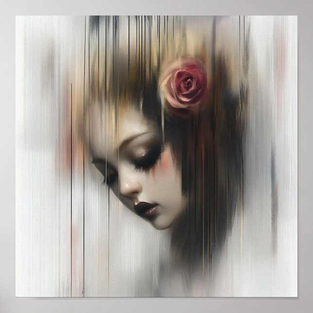 Póster Moderna Elegante Resumen De Hermosa Mujer (Frente)