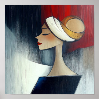 Póster Moderna Elegante Resumen De Hermosa Mujer