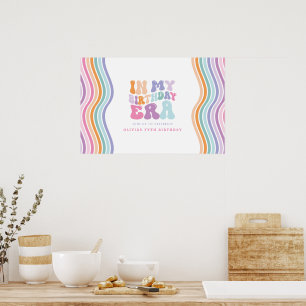 Póster Moderna época de cumpleaños de colores pastel retr