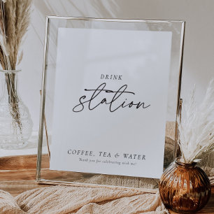 Póster Moderna estación de bebidas Rótulo ducha de novia