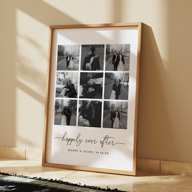 Póster Moderna Feliz Nunca Después De 9 Bodas De Collage  (Subido por el creador)