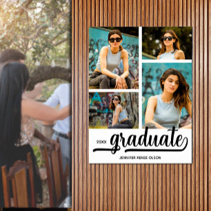 Póster Moderna fiesta de graduación de 4 fotos