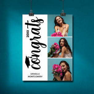 Póster Moderna fiesta de graduación multifotografía