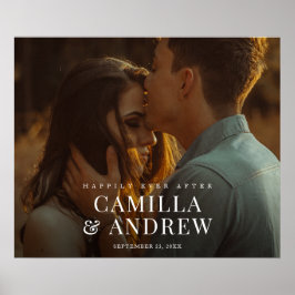 Póster Moderna Foto Elegante Bienvenida de Boda