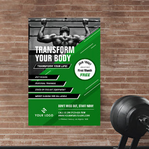 Póster Moderna Gimnasio de fotografía promocional verde