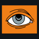 Póster Moderna Insomniac Eye Pop Art<br><div class="desc">Haga una declaración audaz con este poster contemporáneo de ojos cansados, que presenta un diseño minimalista llamativo con un fondo naranja vívido. Perfecto para insomnios, lechuzas o amantes del arte pop moderno, esta pieza captura la esencia de la fatiga y la vigilia de una manera visualmente atractiva. Ideal para habitaciones,...</div>