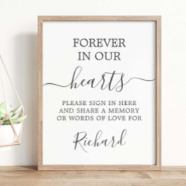 Póster Moderna mesa de memoria de funerales conmemorativo