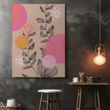 Moderna moda floral artística casera poster de art