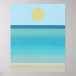 Póster Moderna playa Minimalista abstracta de arena oceán