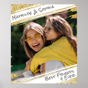 Póster Moderna Purpurina Sparkle Gold Foto BBF Mejor Amig
