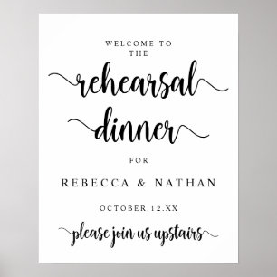 Póster Moderna Rústica, ensayo Boda Cena Bienvenida Po