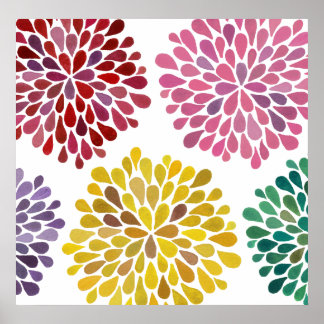 Póster Moderna Sala Art Flor Flor Flor Flor Splash Wall P
