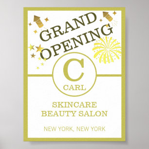Póster Moderna Spark Beauty Salon Monograma Business Prom