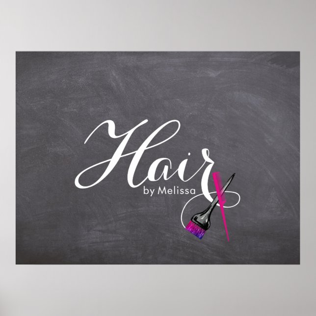 Póster Moderna tabla de menú Hair Stylist (Frente)