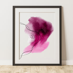 Póster Moderna y contemporánea abstracta color de agua ro