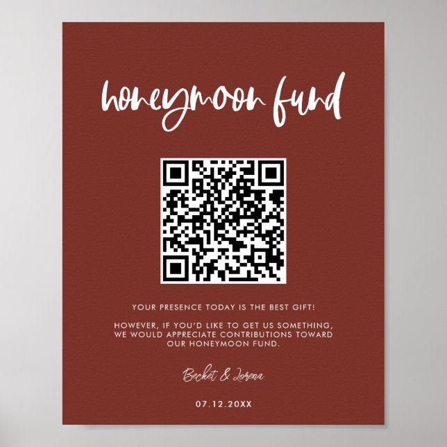 Póster Moderna y elegante terracota Fondo de luna de miel (Frente)