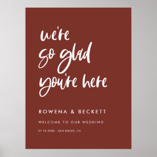 Póster Moderna y elegante Terracota Muy contento de estar