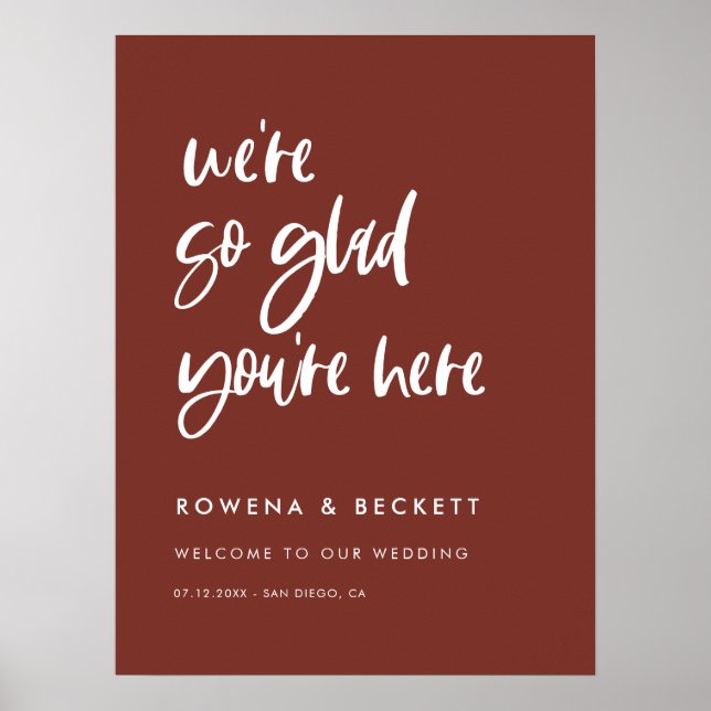 Póster Moderna y elegante Terracota Muy contento de estar (Frente)