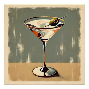 Póster Modernismo de mediados de siglo Pintura de Martini