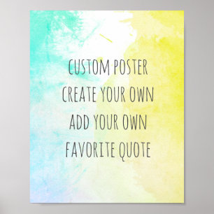 Póster moderno abstracto añade tu propia acuarela de comi