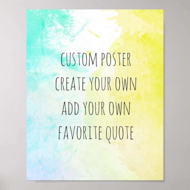 Póster moderno abstracto añade tu propia acuarela de comi (Frente)