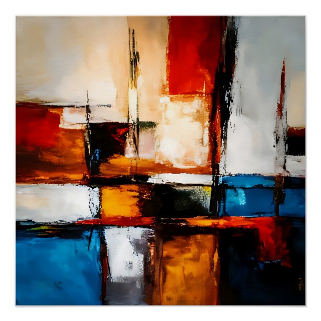 Póster Moderno Abstracto: Artesanía Hecha a Mano (Anverso)