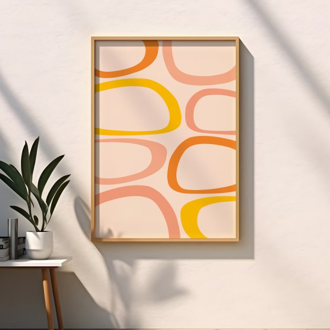 Póster Moderno Abstracto de Mitad de Siglo Melocotón, Nar (Subido por el creador)