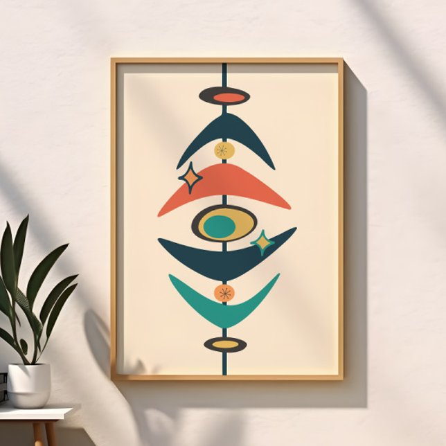 Póster Moderno Abstracto Retro de la Era Atómica de Mitad (Subido por el creador)